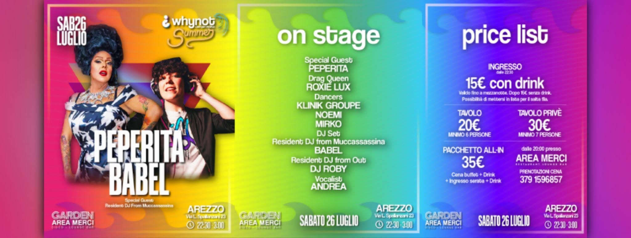 Peperita al WhyNot summer edition: Sabato 26 Luglio