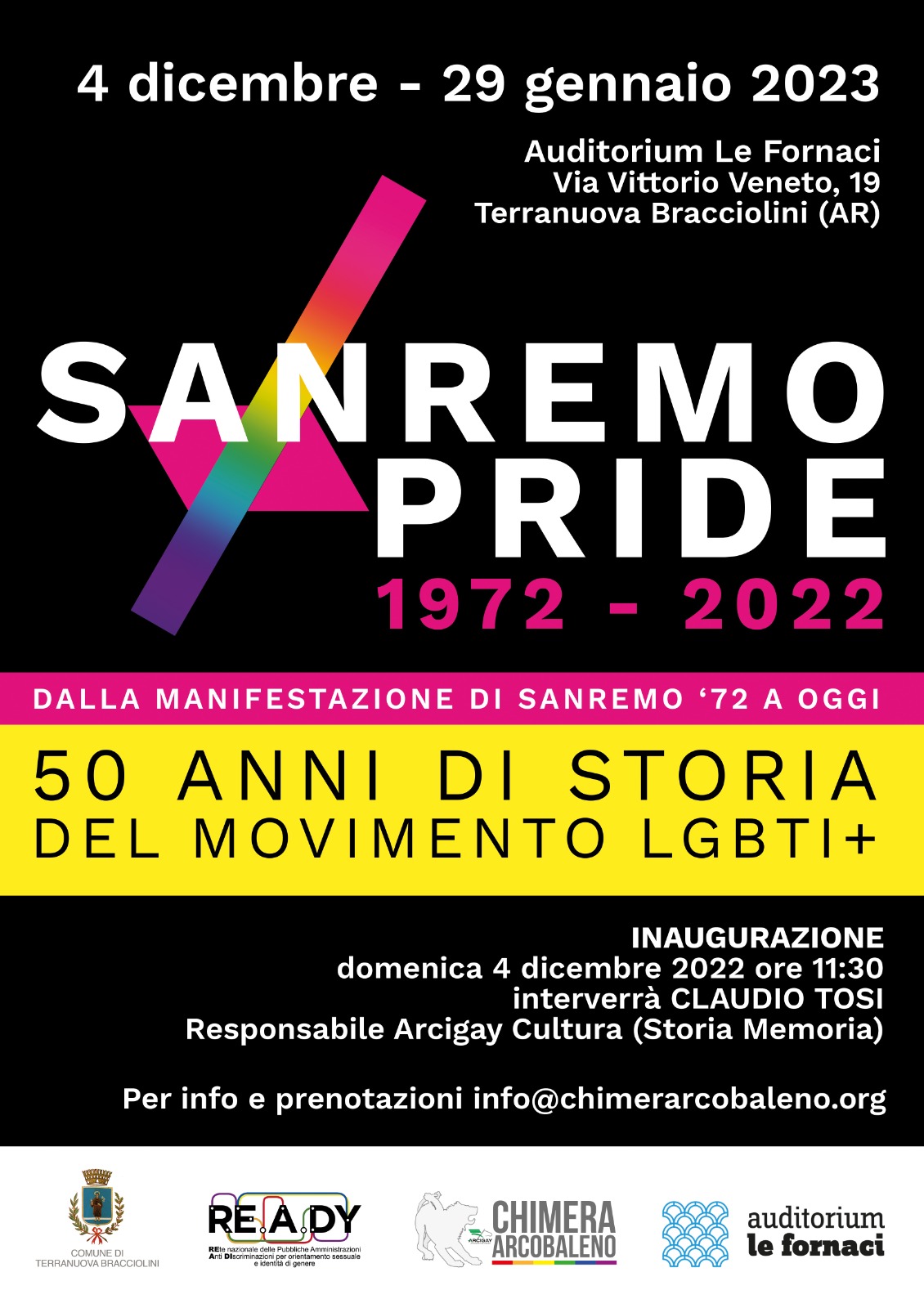 Sanremo Pride 1972-2022: una comunità in mostra a Terranuova B.ni