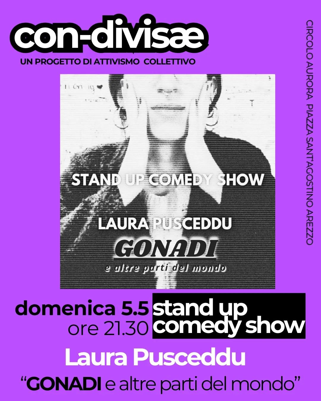 Stand-up comedy show con LAURA PUSCEDDU – Domenica 5 Maggio al circolo Aurora di Arezzo